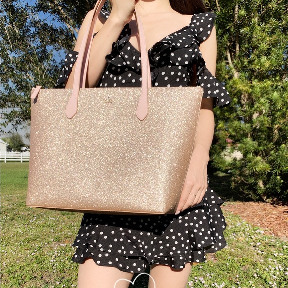 ‼️SALE‼️-NWT Kate Spade Large Tote Glitter - Picture 6 of 7